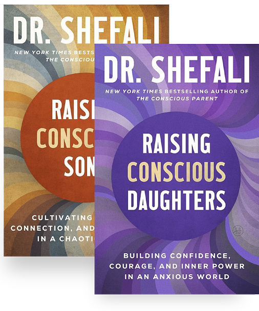 Portadas de Raising Conscious Daughters y Raising Conscious Sons